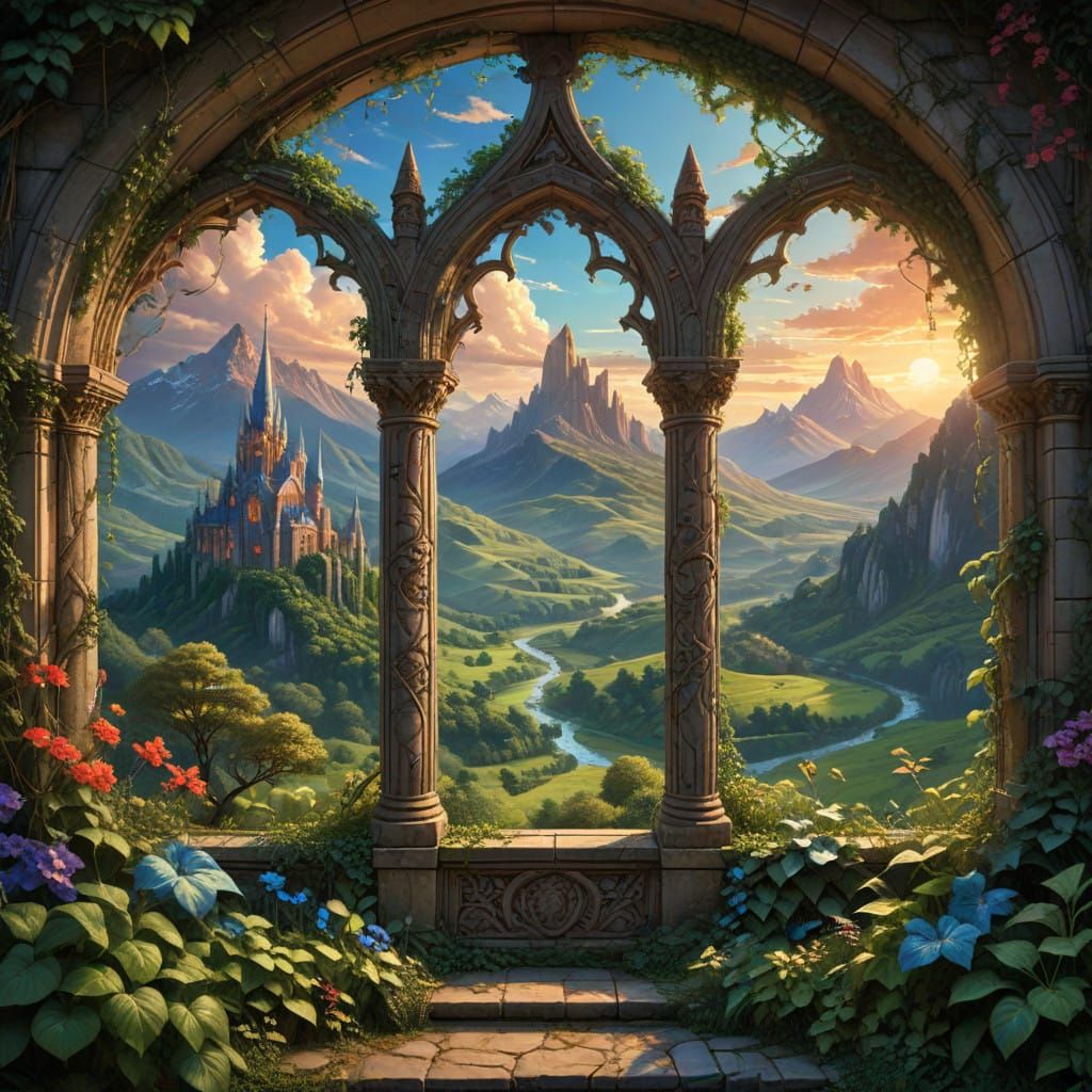 Surreal Windows Frame Fantastical Landscapes in Comic Book S...