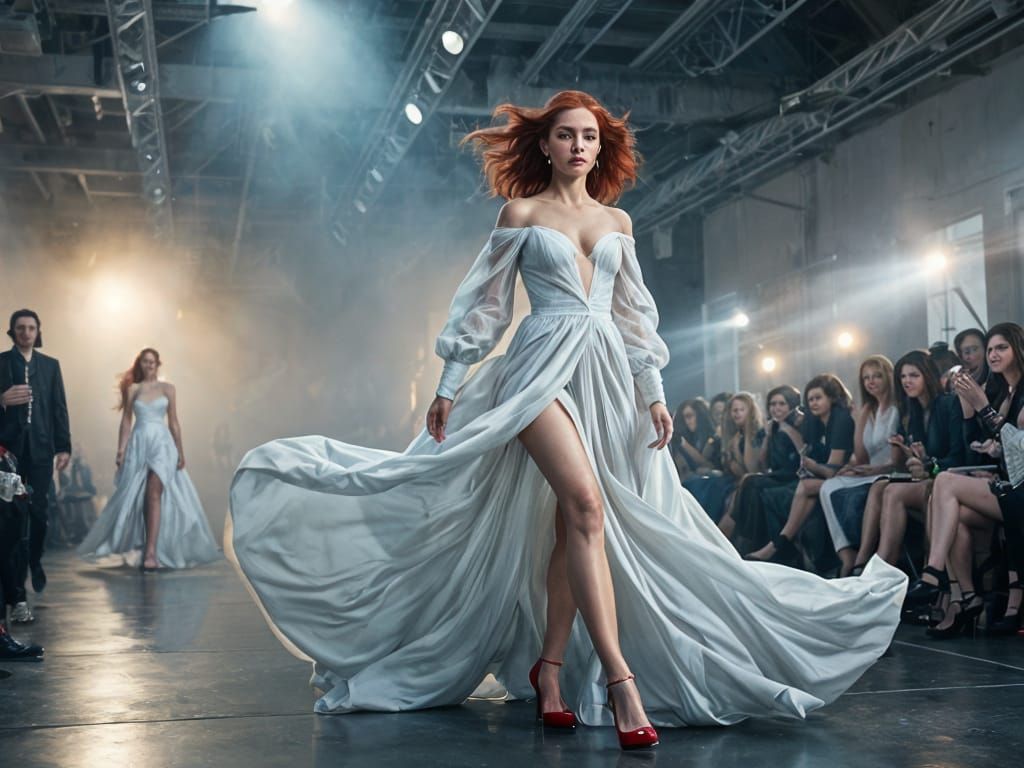 Ethereal Fashion Princess on the Runway