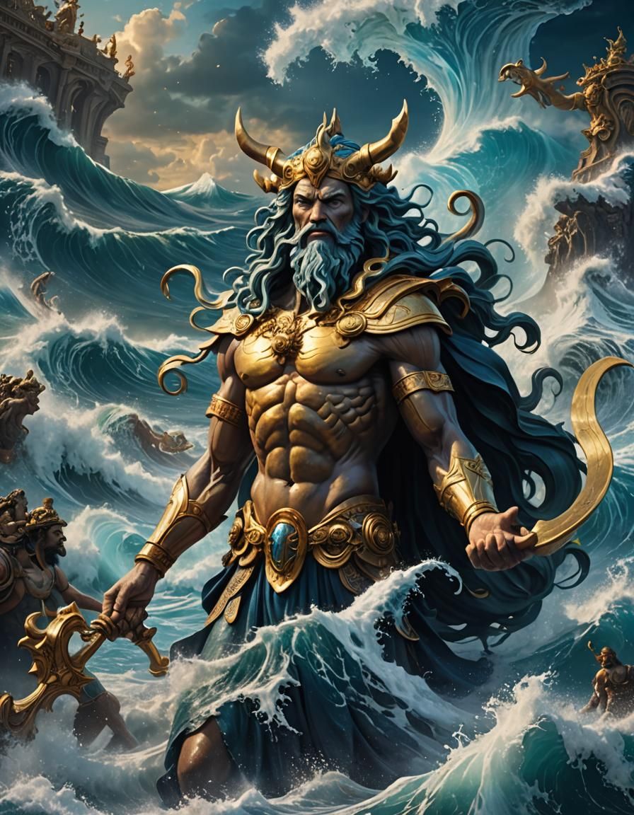 Neptune, God of the Ocean: Digital Matte Painting