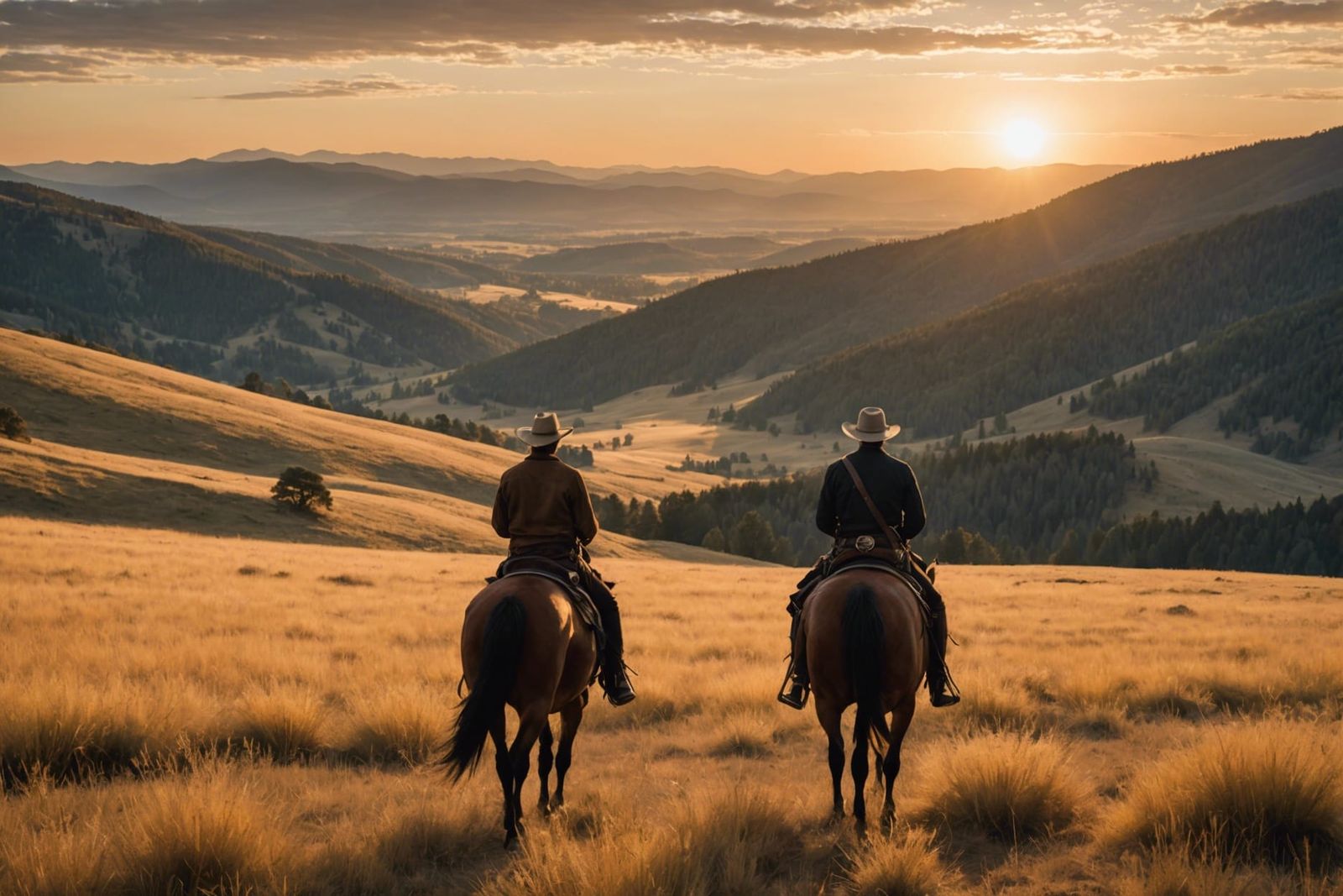 Lone Rider in a Golden Landscape