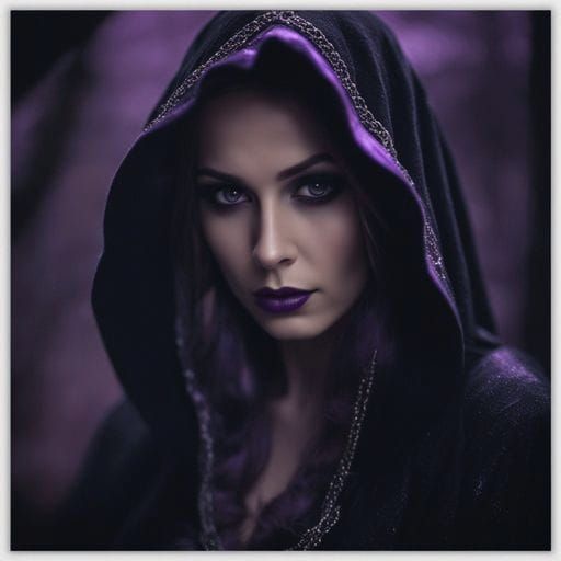 Gothic Dark Princess in Purple Hood, Royo Style