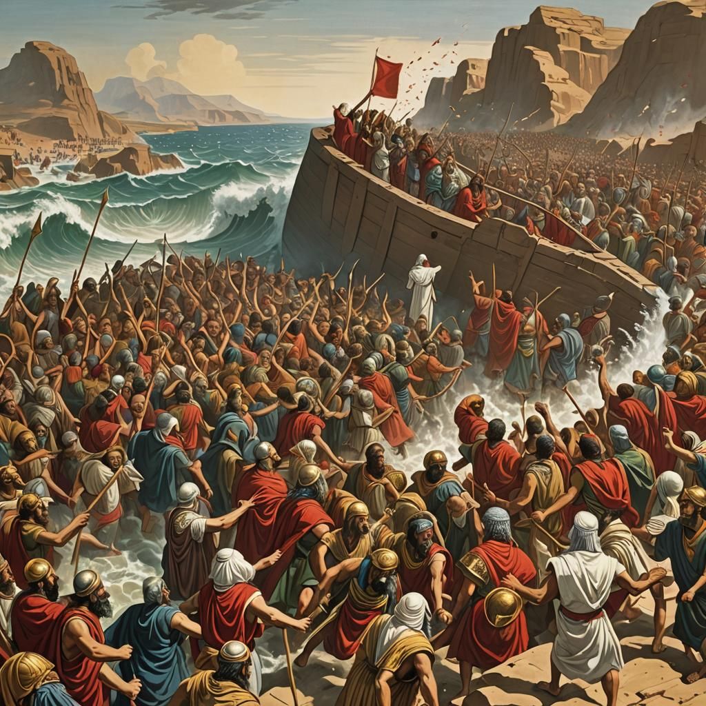Moses Parting the Red Sea: A Dramatic Scene