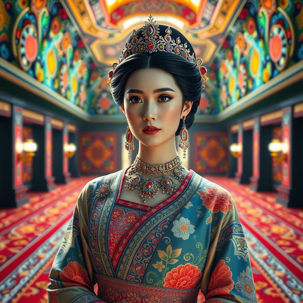 Royal Princess in Grand Hall, Inspired by Yayoi Kusama's Sur...