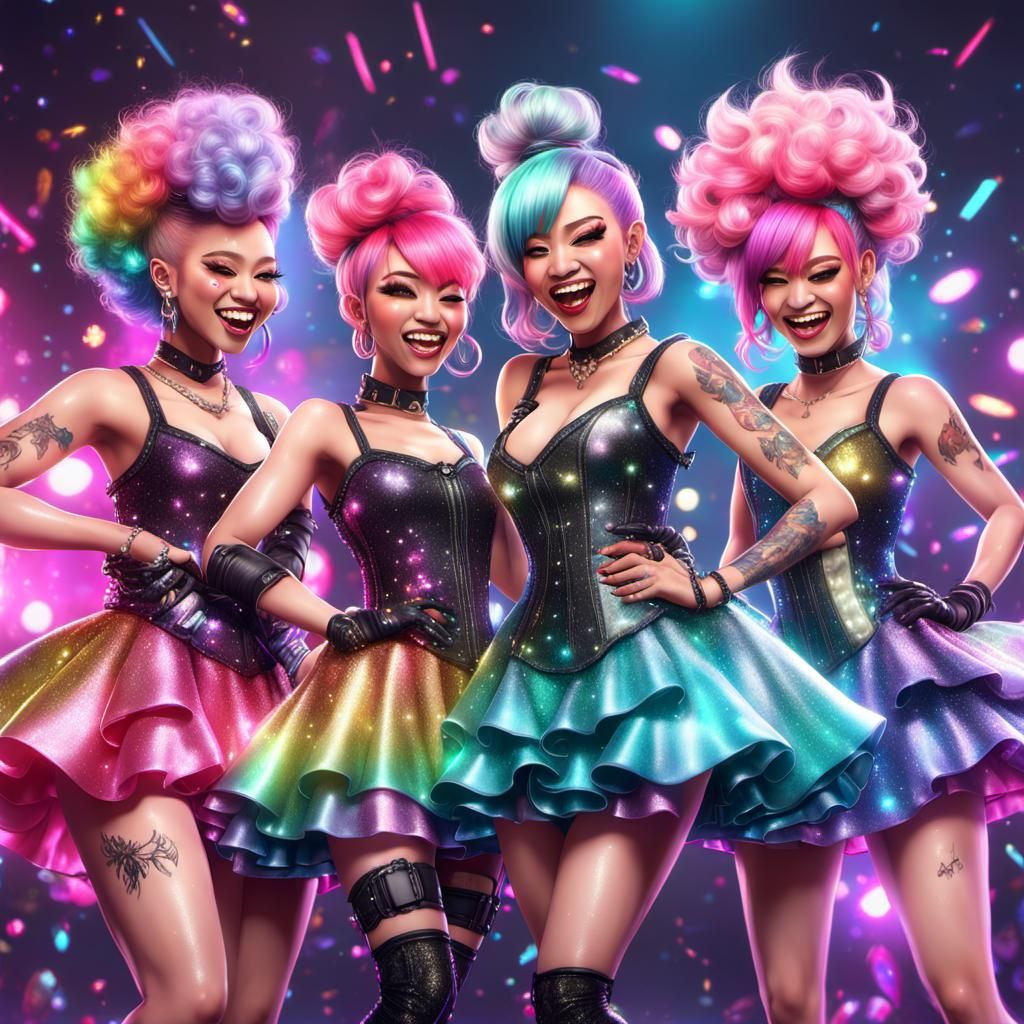 Diverse Punk Band Rocks Glittery Stage