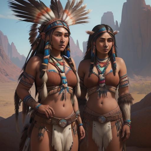 Cute Native American Woman: Detailed Matte Painting