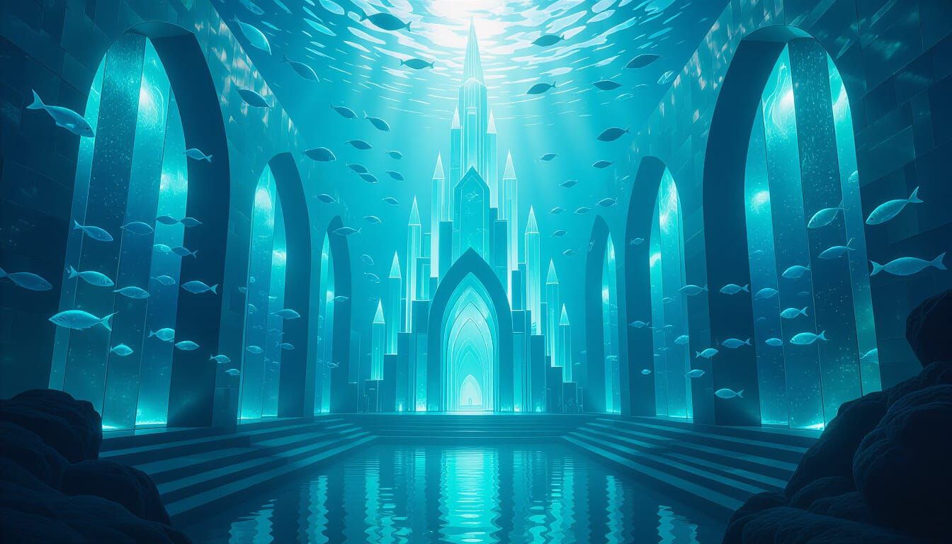 Ethereal Underwater City of Polished Sea Glass