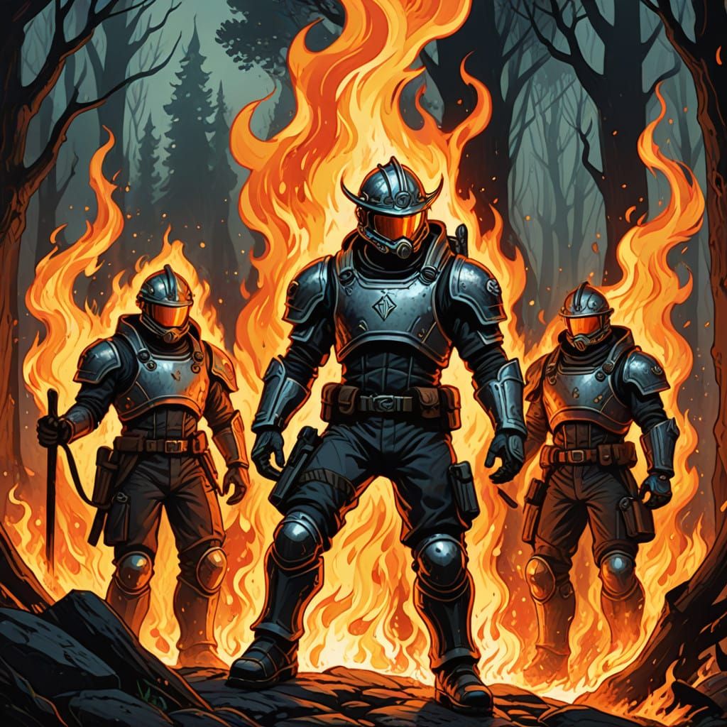 flames storybook illustration