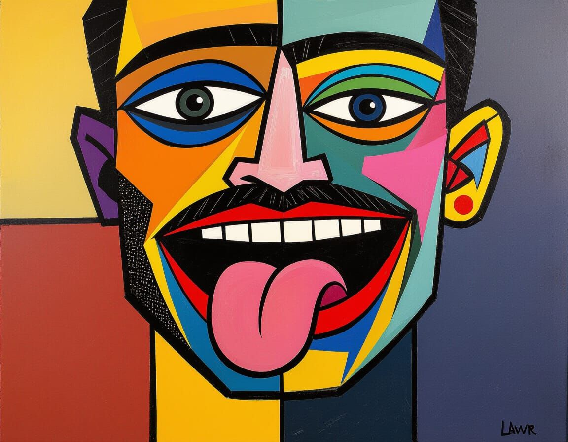 Abstract Tongue-in-Cheek Art in Bertrand Lavier Style