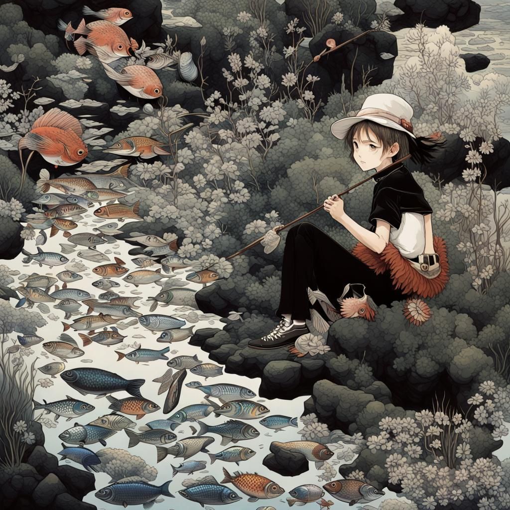 Detailed Japanese Landscape in Hyperrealistic Style