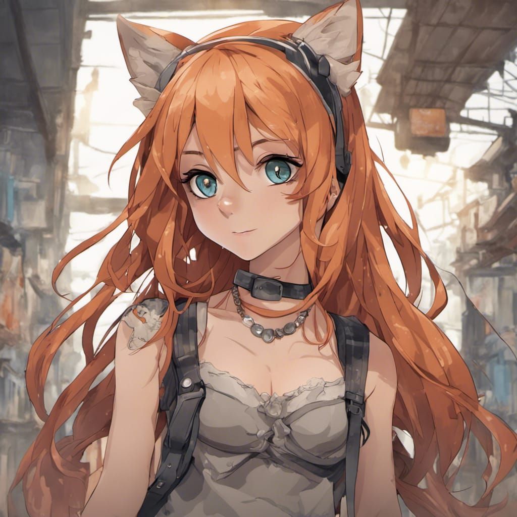 Adorable ginger Fox-girl VIXEN, long hair.