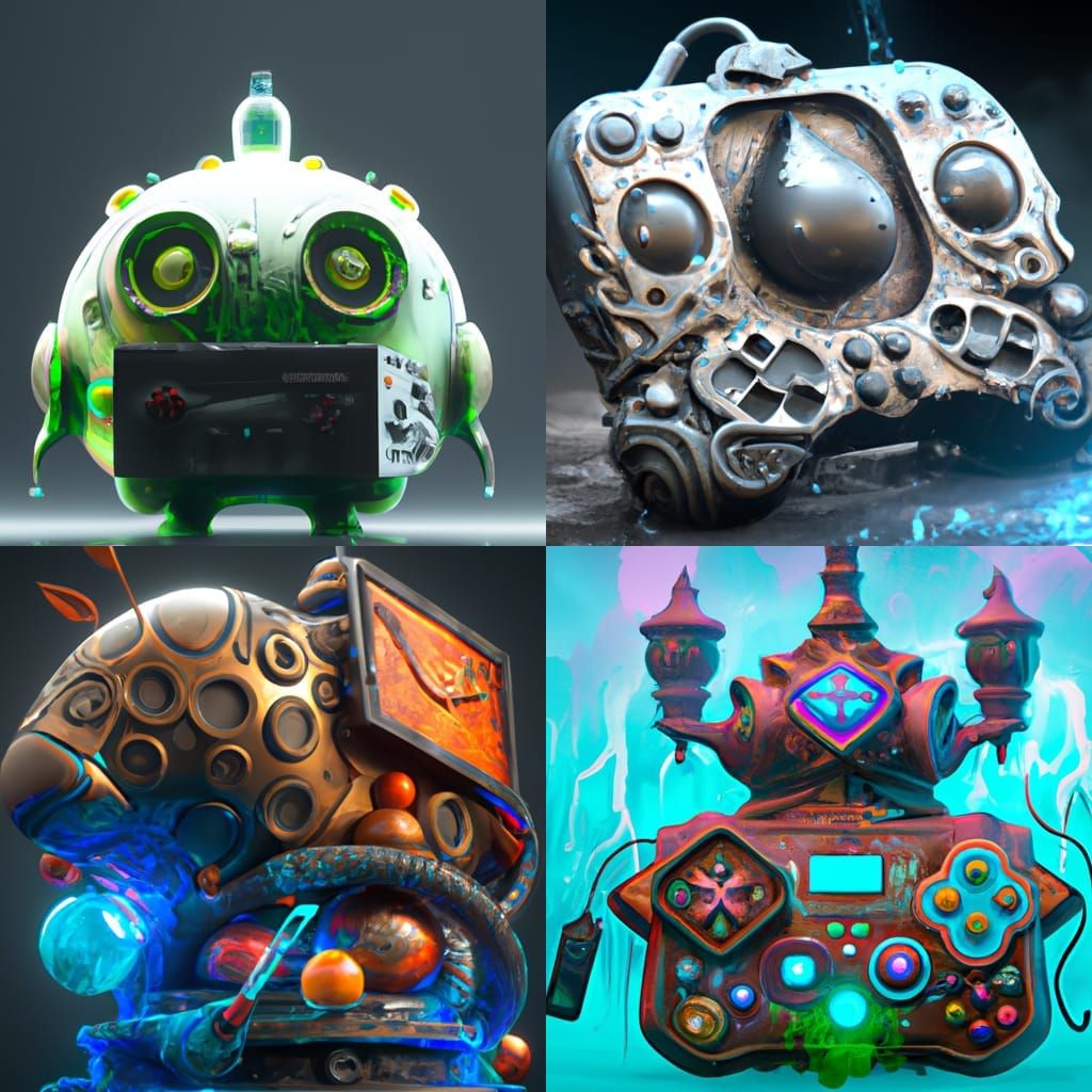 Glubo Game Console: Detailed Matte Painting