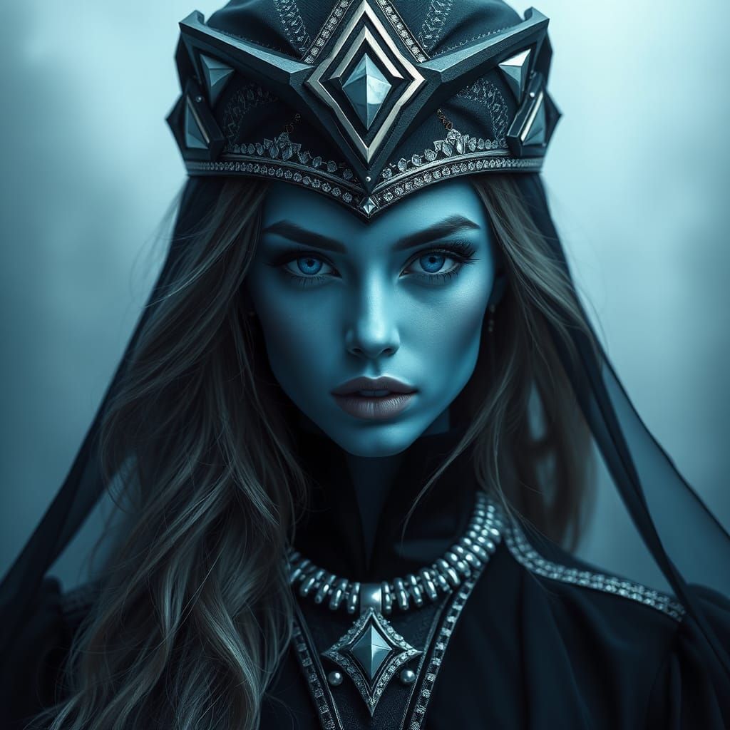 Alien Queen Portrait in Sci-Fi Style