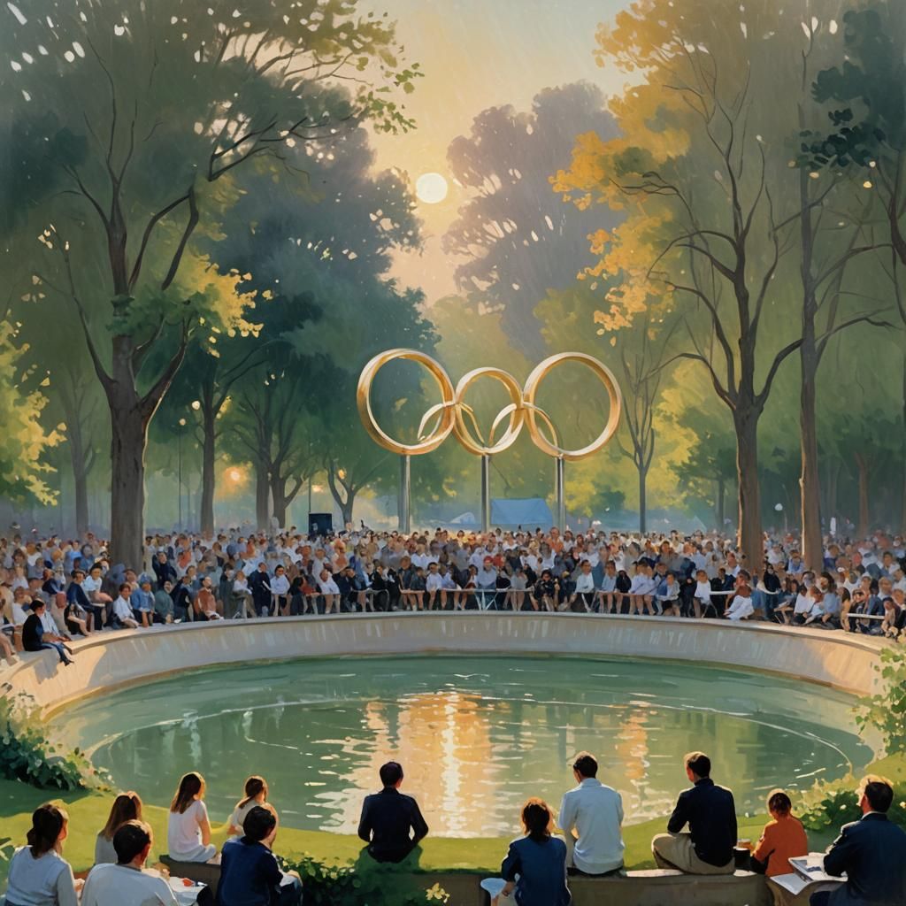 Paris 2024 Olympics: Impressionist Painting in Monet Style