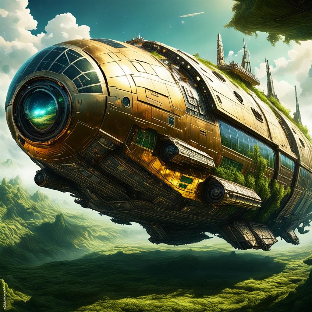 Spaceship Crash Site: Sci-Fi Digital Art
