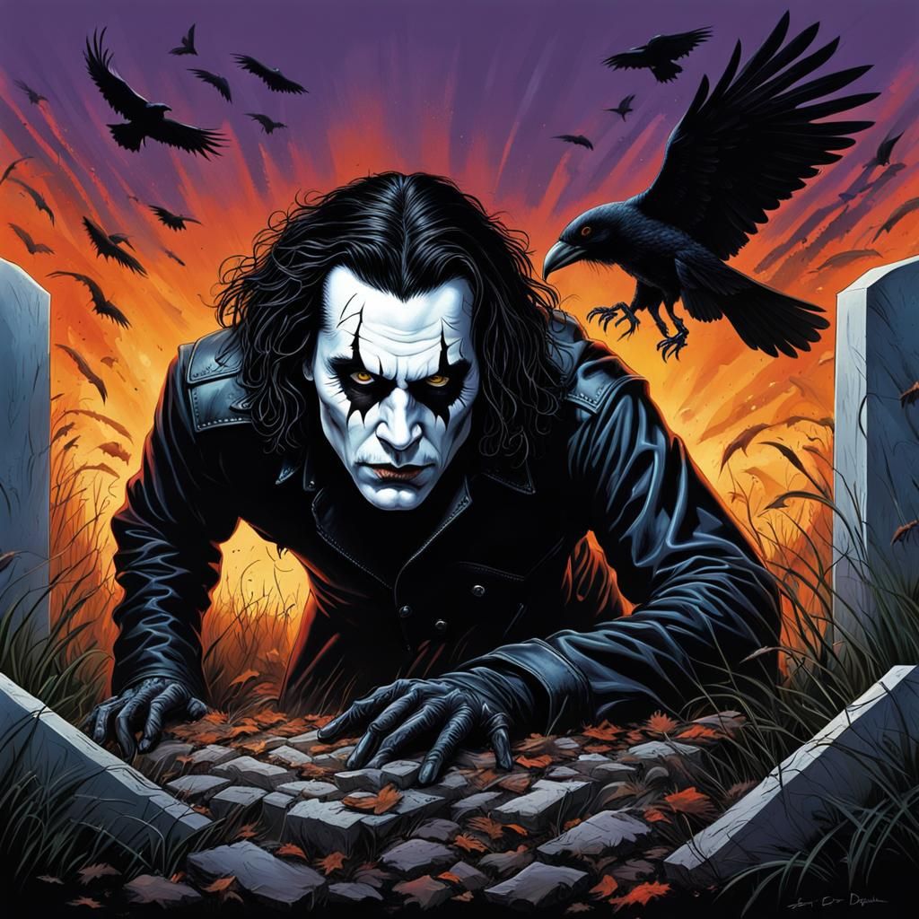 Eric Draven's Transformation: A Hyperrealistic Concept Art