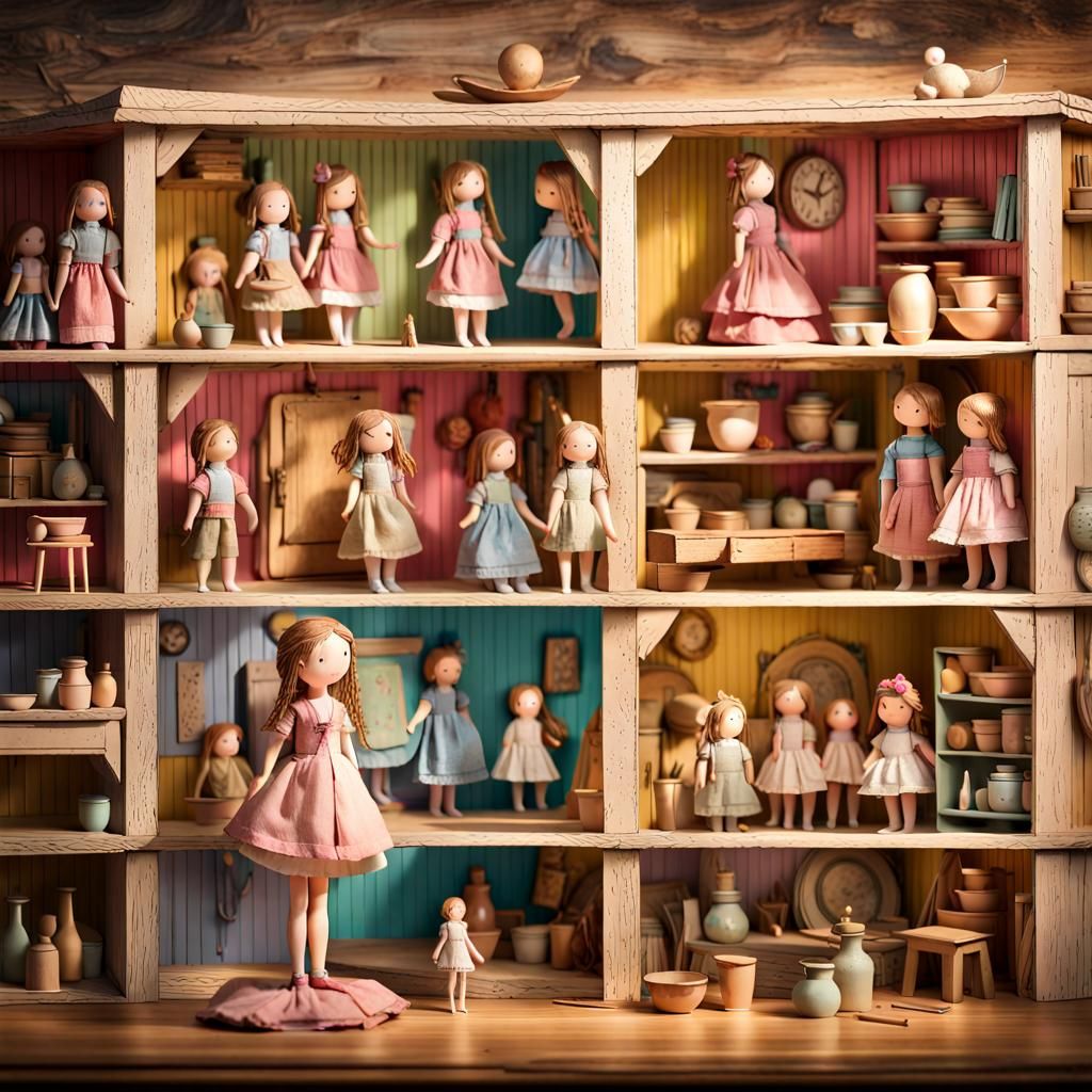 Magical Wooden Doll Workshop Brought to Life