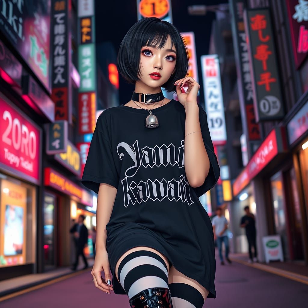 Kawaii Gothic Model in Harajuku, Tokyo