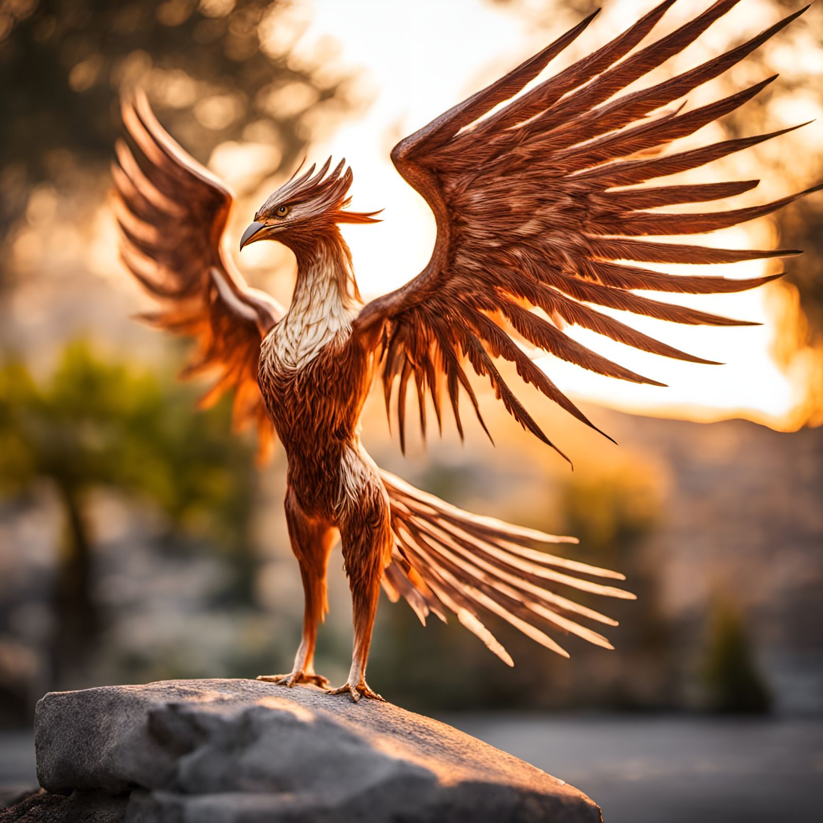 Majestic Phoenix Rising: Firebird in Natural Light