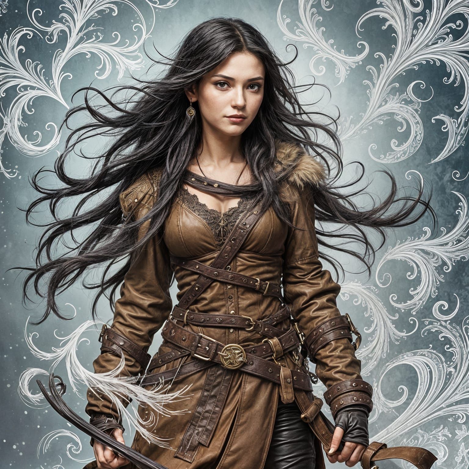 Mystical Druidess Embodies Elemental Power