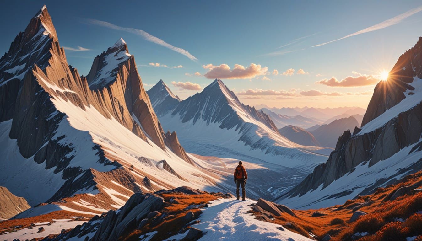 Majestic Mountain Peak at Golden Hour