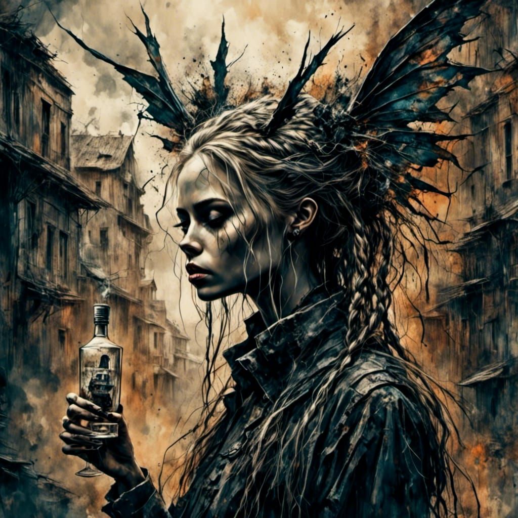 Punk Demon in Dark Fantasy Illustration