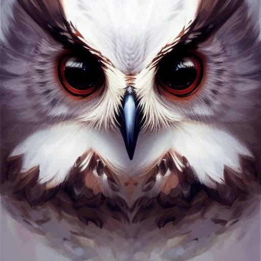 Hyperdetailed Owl Portrait in Artgerm Style