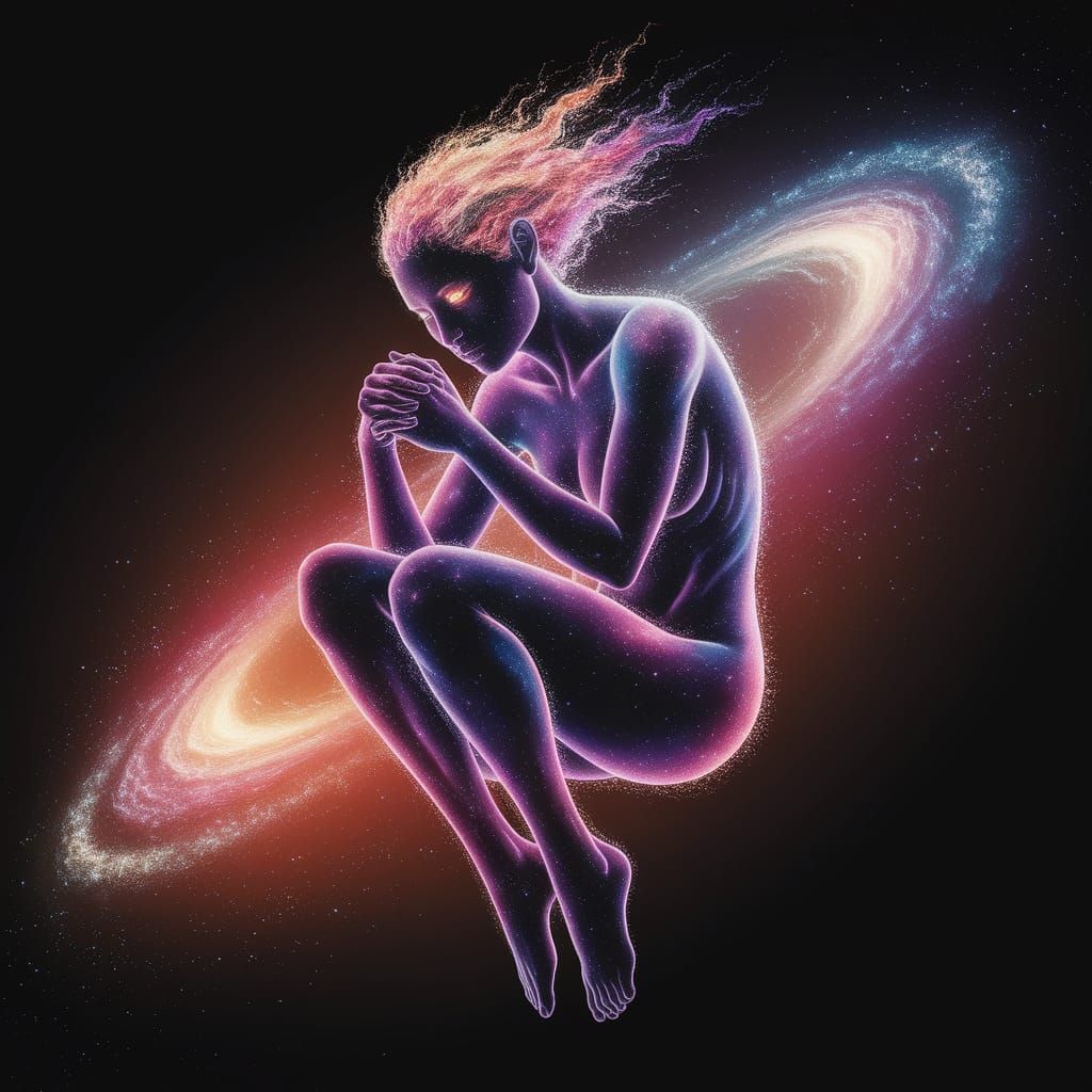 Ethereal Celestial Being in Cosmic Void