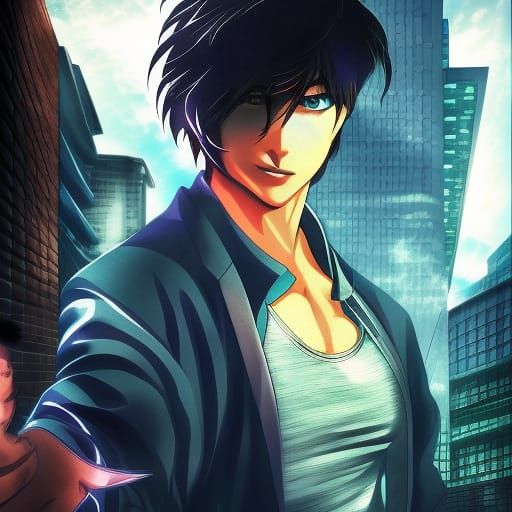 City Hunter Anime Key Visual in Deep Color