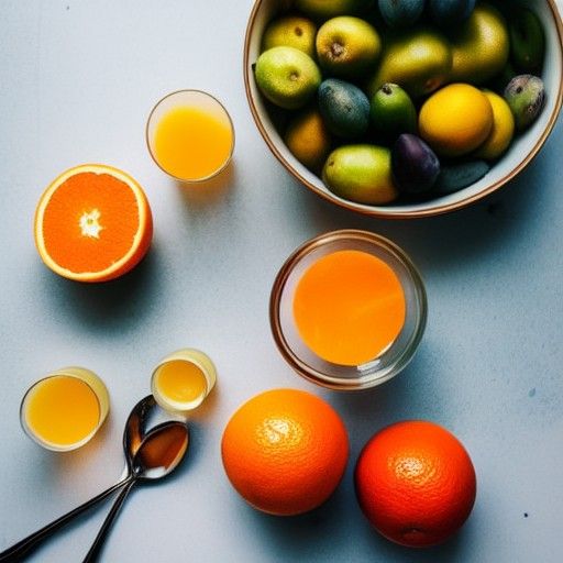 Breakfast Table Still Life with Fruit and Juice