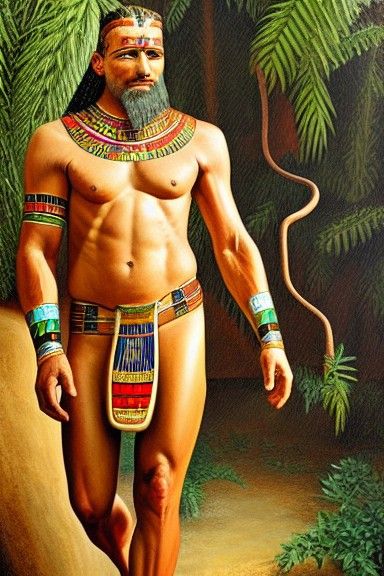 Egyptian Nobleman Portrait in Acrylic Painting Style