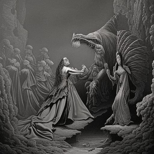 Woman Riding a Scarlet Beast