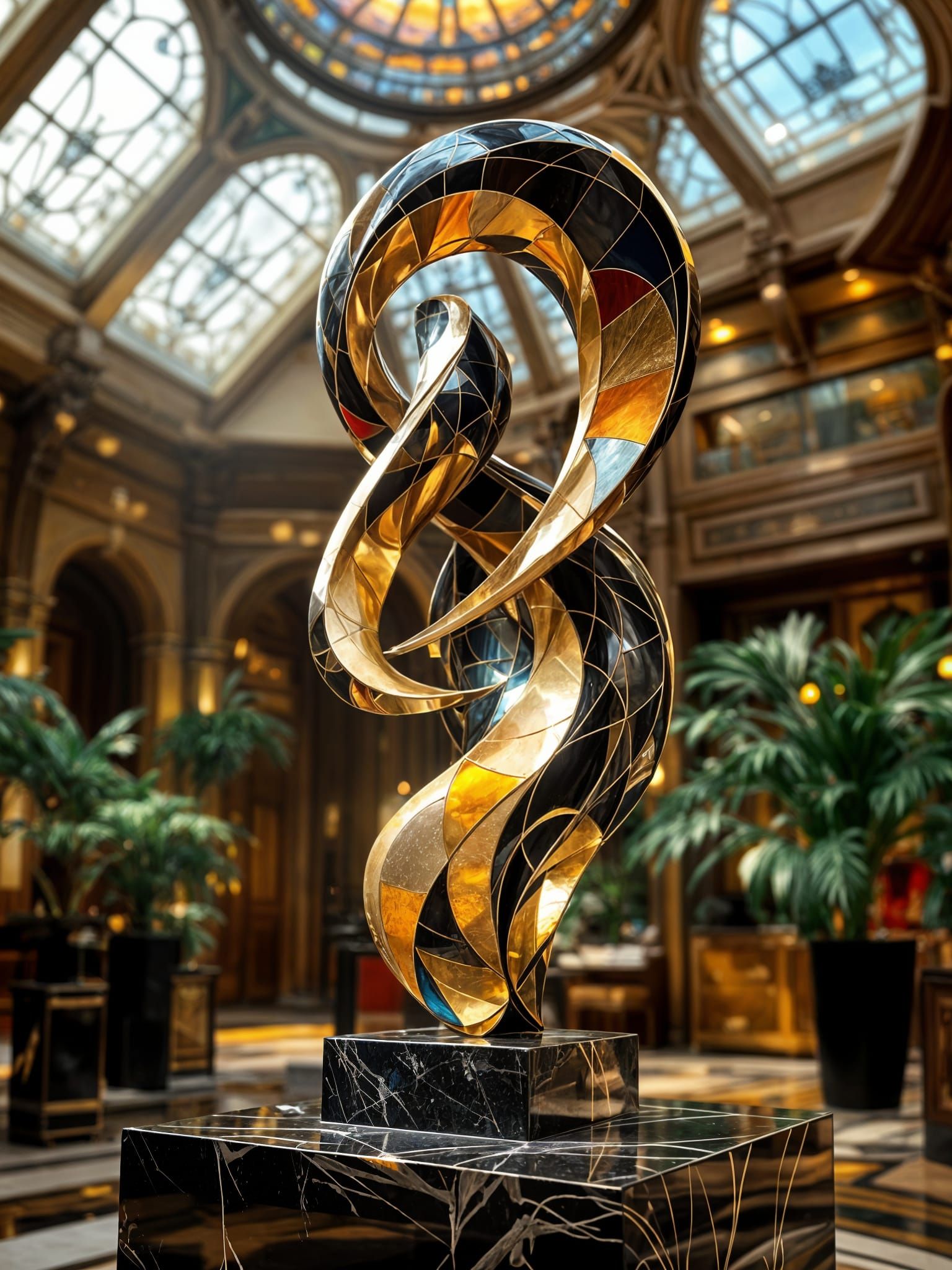 Luxurious Art Deco Sculpture in Museum Setting