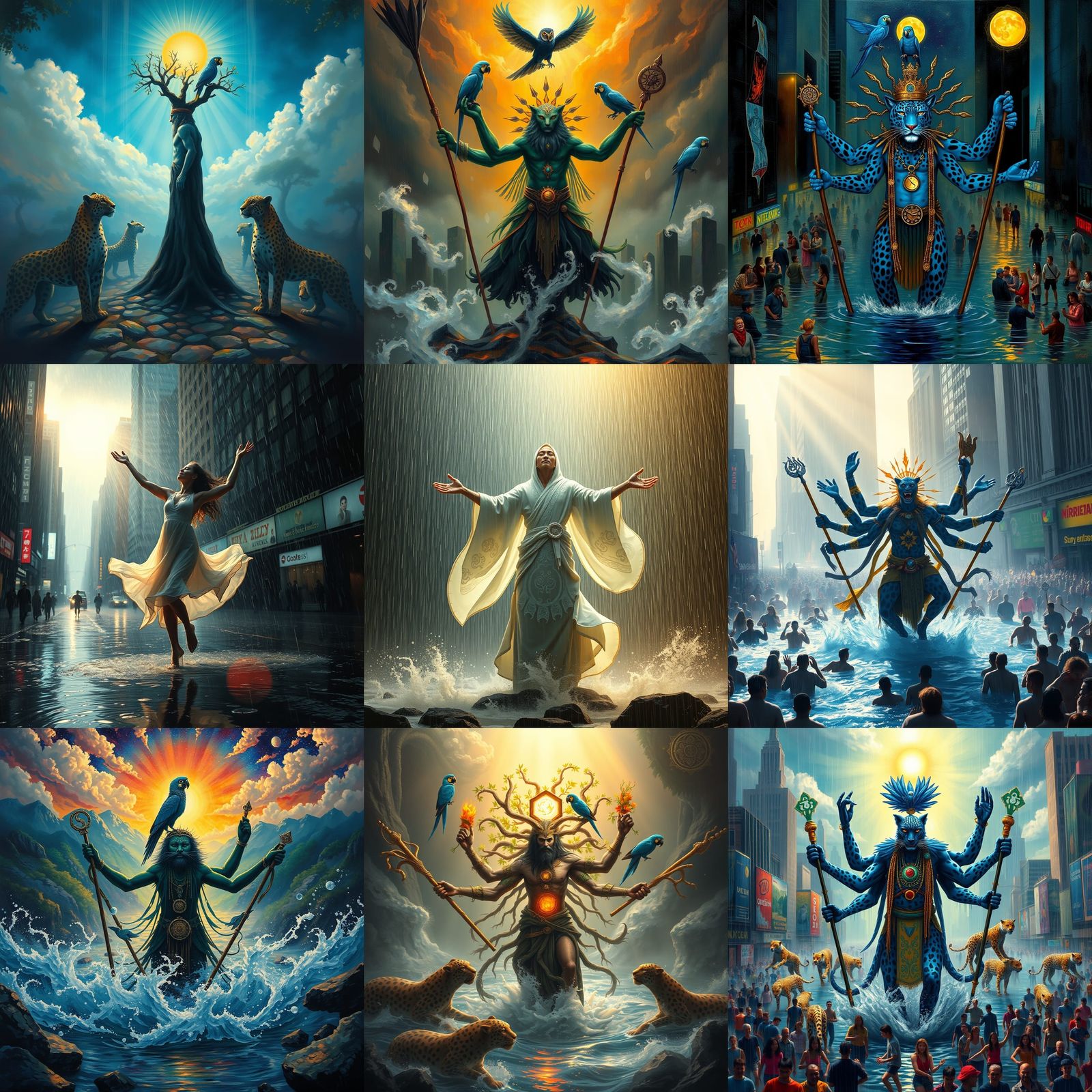 Leopard Shamans in Flooded City of Light