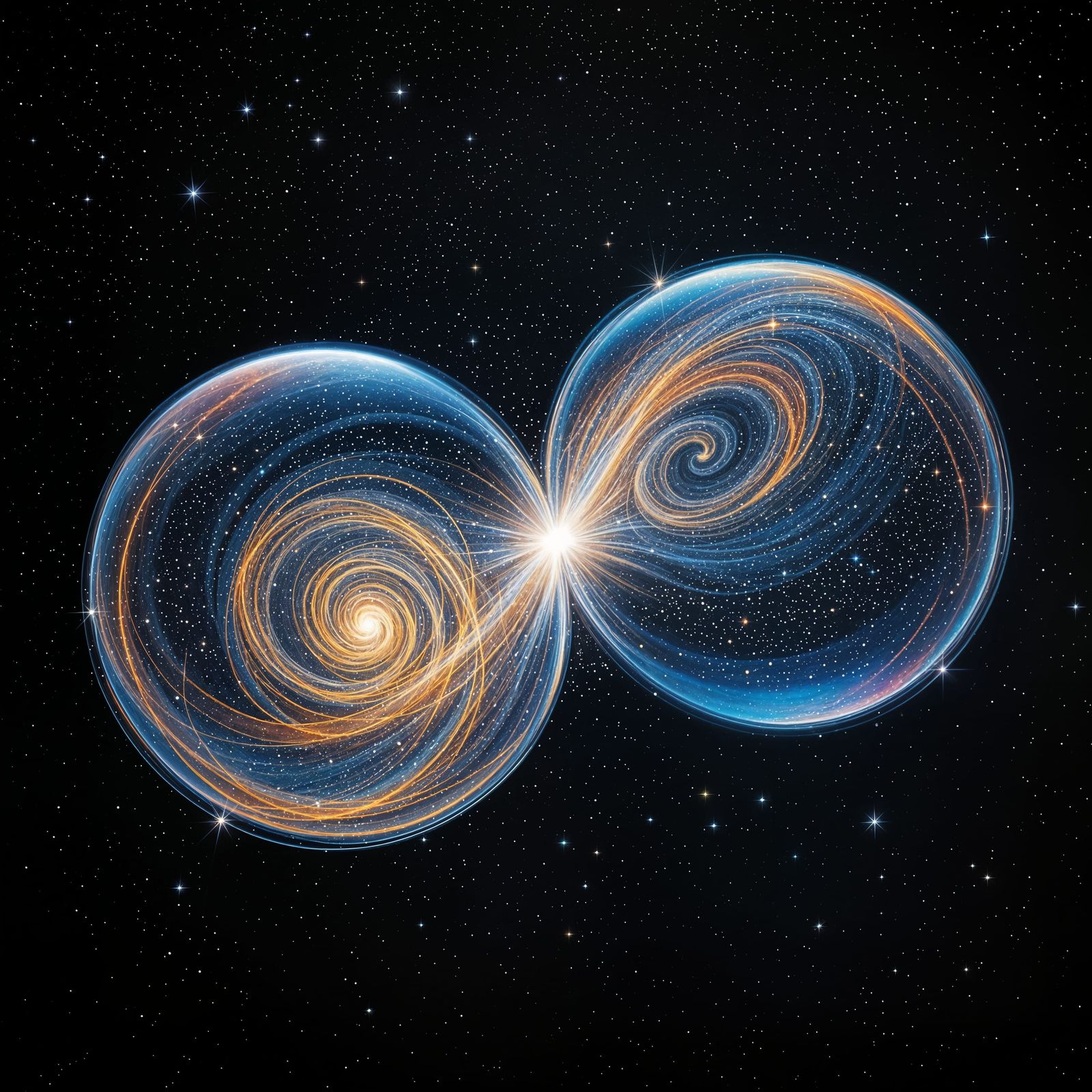 Cosmic Soap Bubbles Converge in Starry Expanse