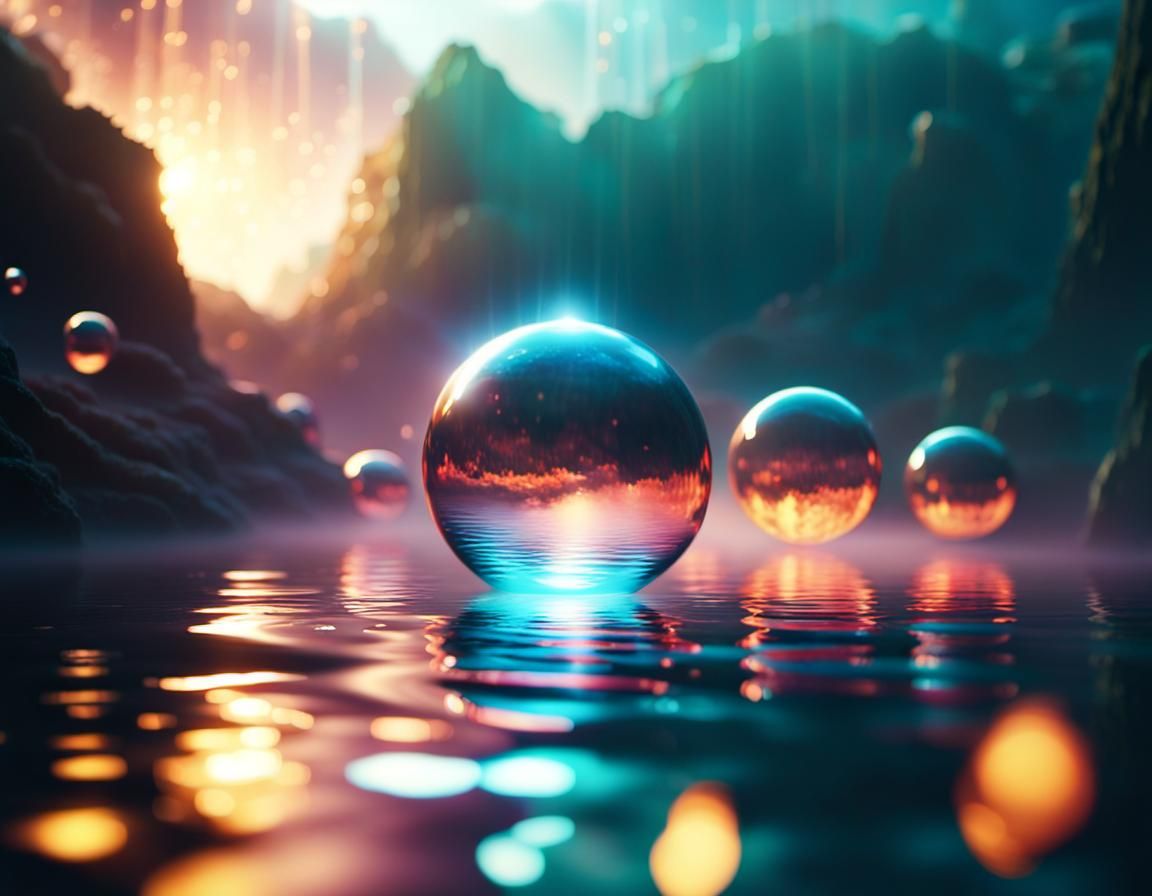 Illuminated Dreamscape with Ethereal Mist