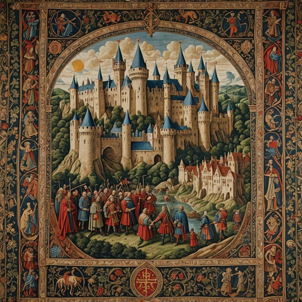Medieval History Depicted in Detailed Tapestry