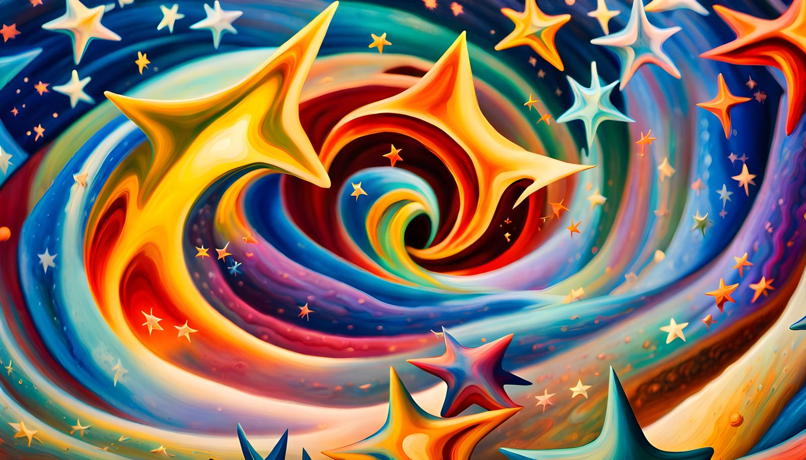Vibrant Abstract Expressionism: Star Cluster Formation