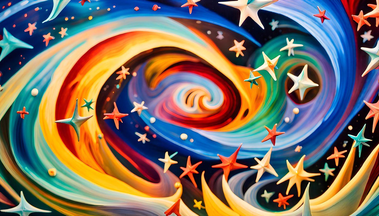 Iridescent Stars Forming from Magnetic Energy: Abstract Oil ...