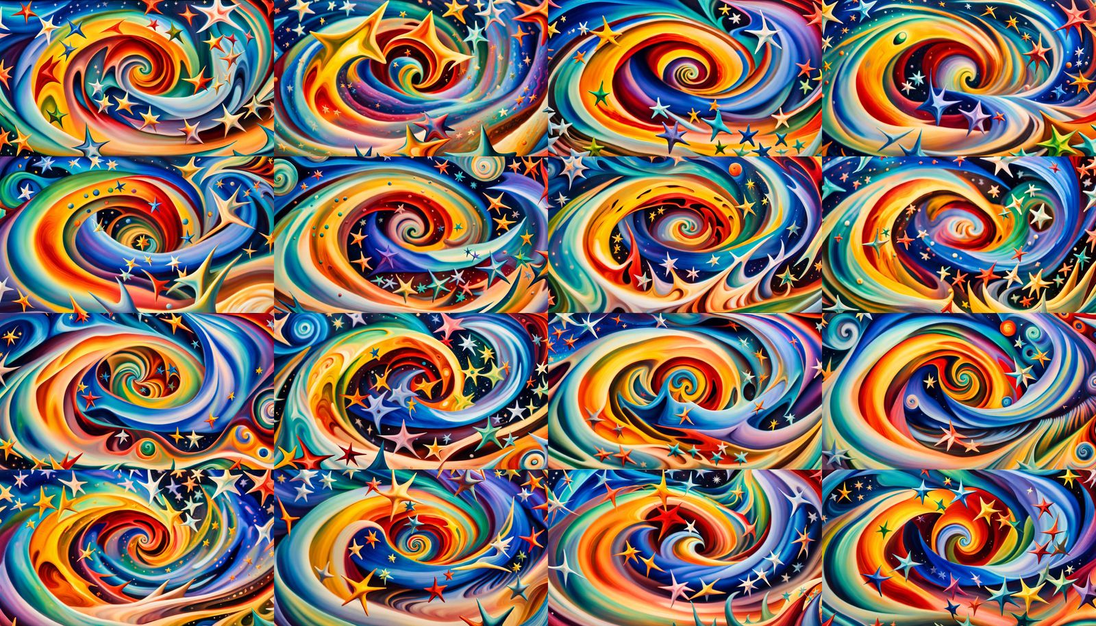 Iridescent Stars in a Magnetic Vortex: Abstract Expressionis...