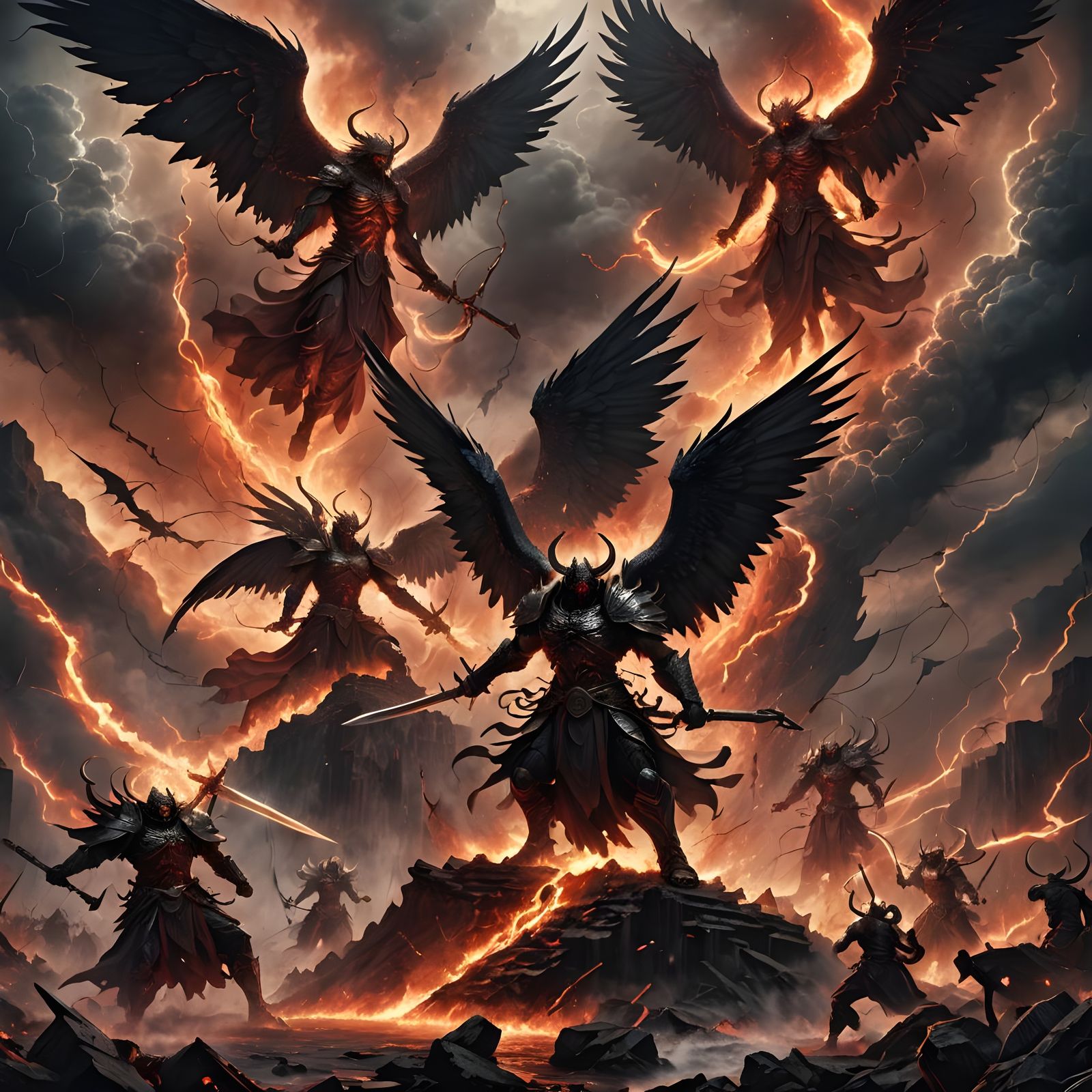 Angels of Judgment Descend on a Fiery World