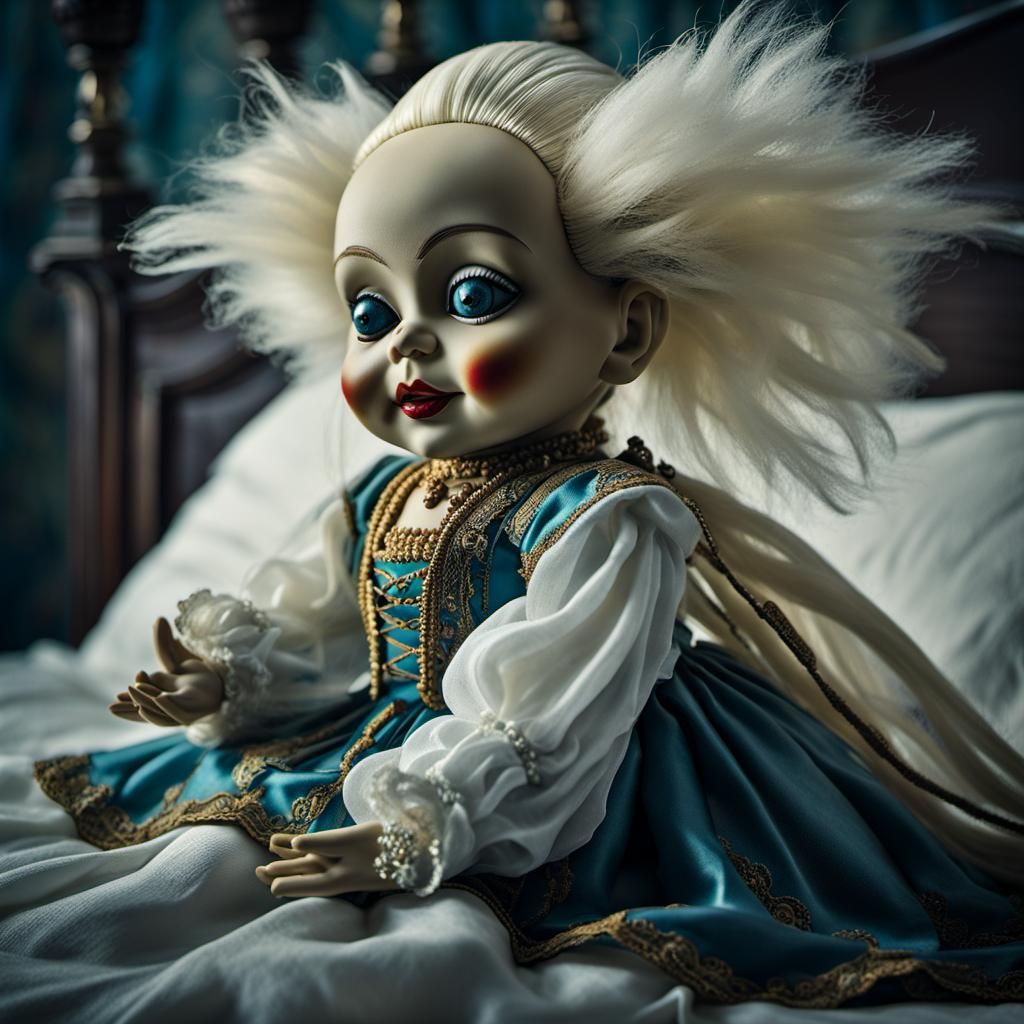 Eerie 18th Century Doll Puppet in Crustpunk Style