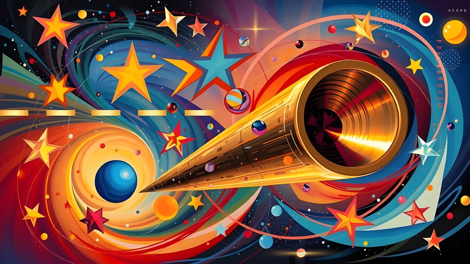 Kandinsky Stars Reflected in Cosmic Cylinder