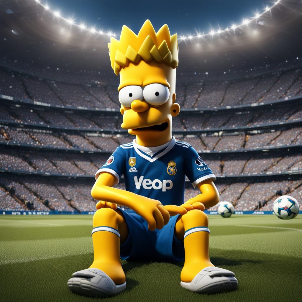 Bart Simpson Wears Real Madrid Jersey