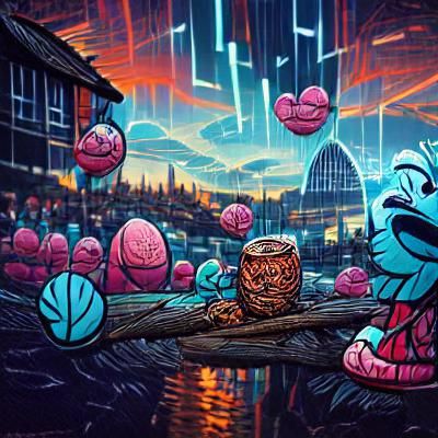 Gumball Illustration in Graphic Style
