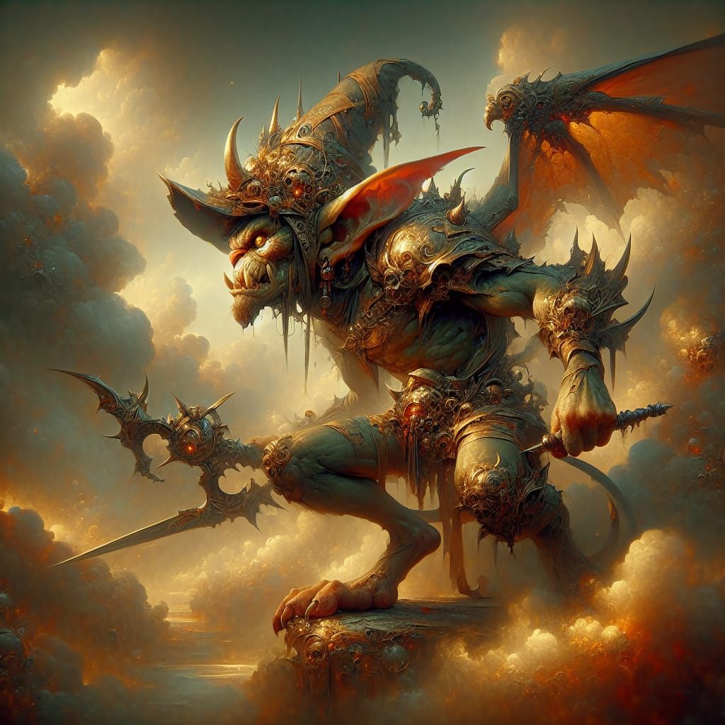 Epic Goblin Creature in Detailed Matte Painting