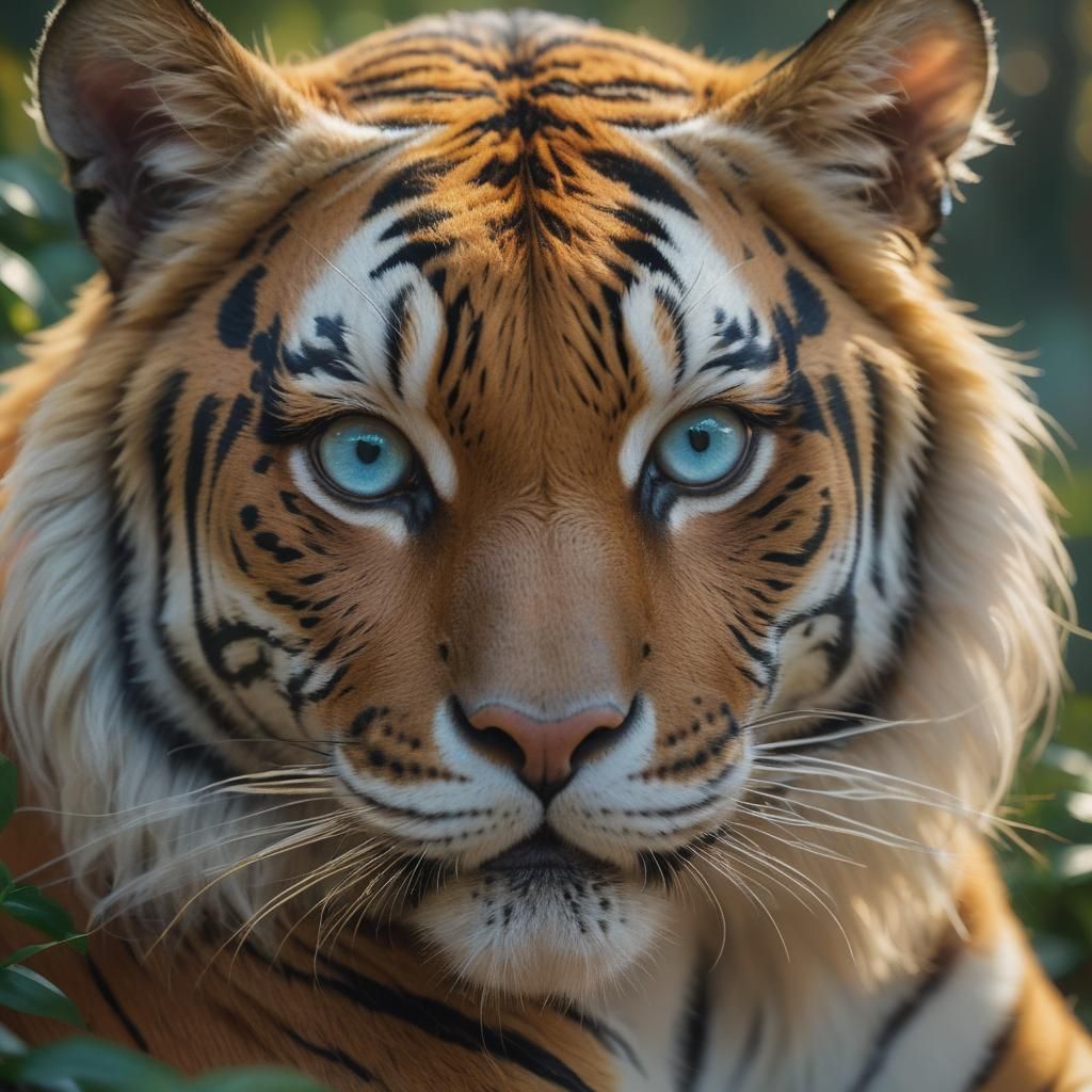 Feminine Tiger Portrait in Magical Realism Style