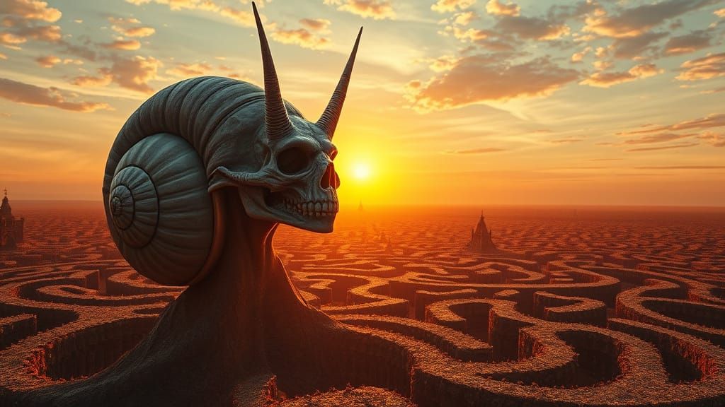 Woman-Snail Hybrid in Expressionist Surrealism