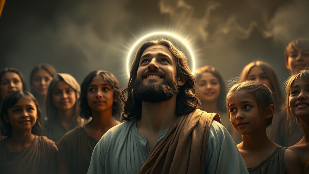 Friendly Jesus in Dark Fantasy Style