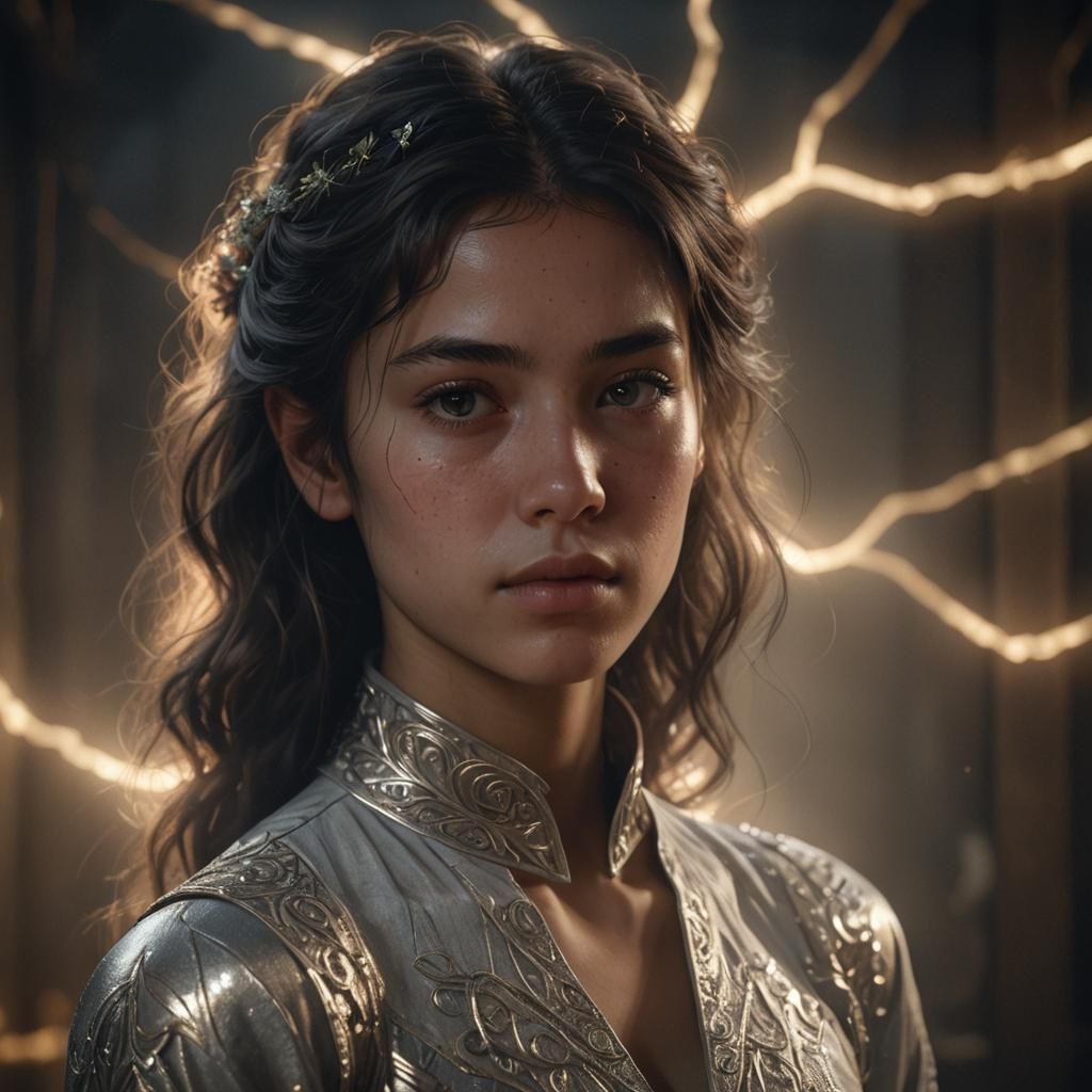 Contemplative Portrait in Hyper-Realistic Digital Art