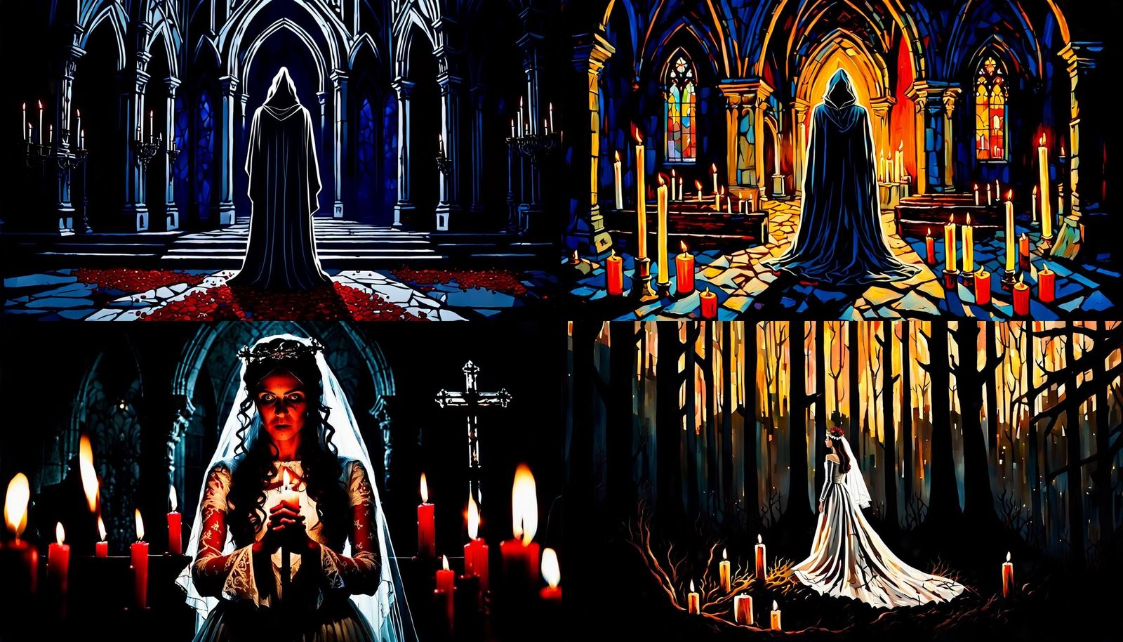 Superstitious Cult Ritual: A Romantic Acrylic Painting